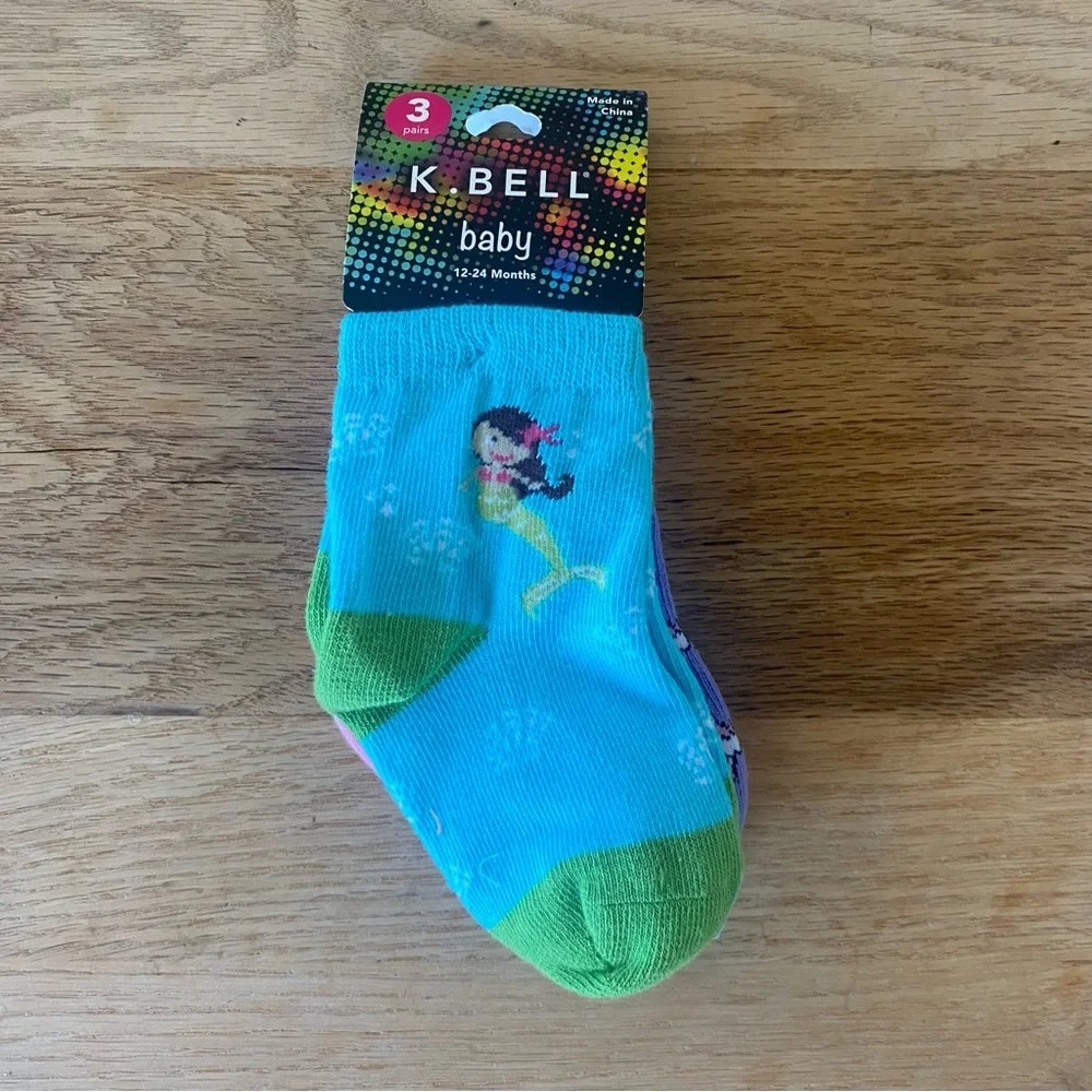 NWT Baby Toddler Girls 3 Pack Crew Socks 12-24 Month